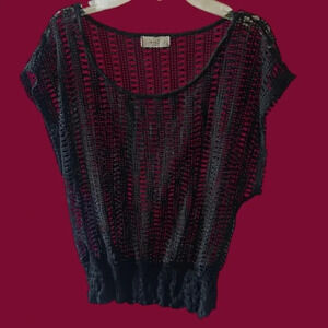 Love j black lace top size small